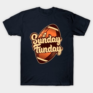 Football Sunday Funday Vintage Retro Design T-Shirt